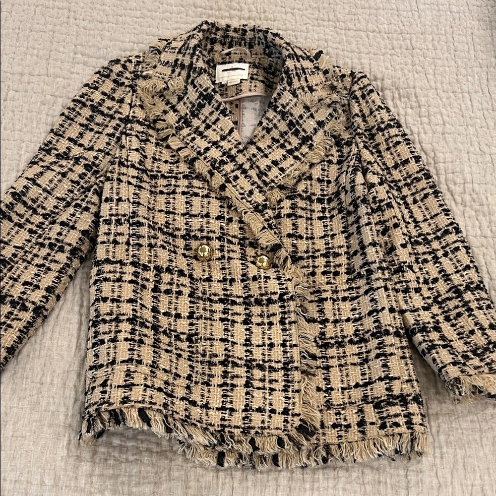 Kate Spade Black and Tan Tweed Blazer